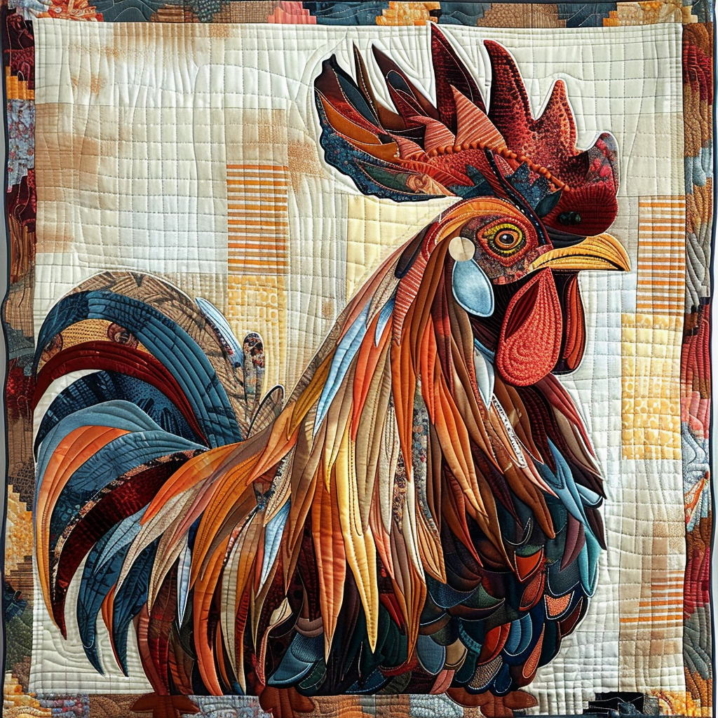 Feathered Festivity Quilted Blanket - Throw (55" x 60")