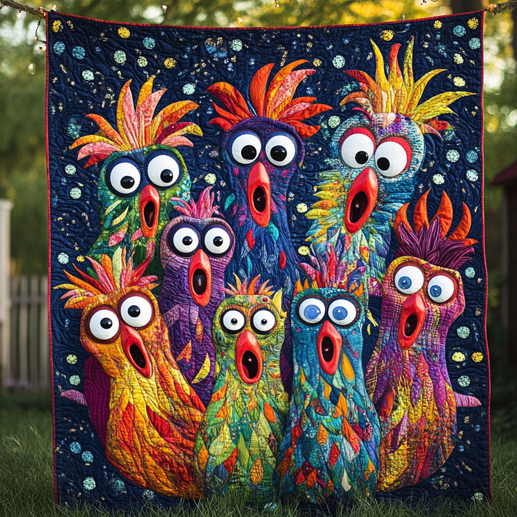 Feathered Fiesta Quilted Blanket - Throw (55" x 60")
