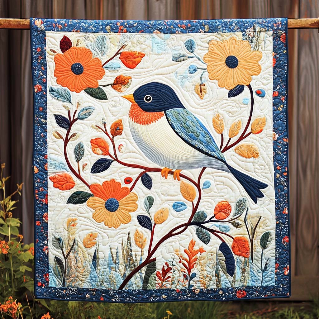 Feathered Flight Quilted Blanket - Throw (55" x 60")