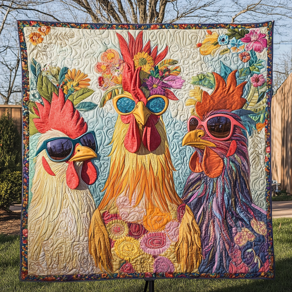 Feathered Frenzy Quilted Blanket - Throw (55" x 60")
