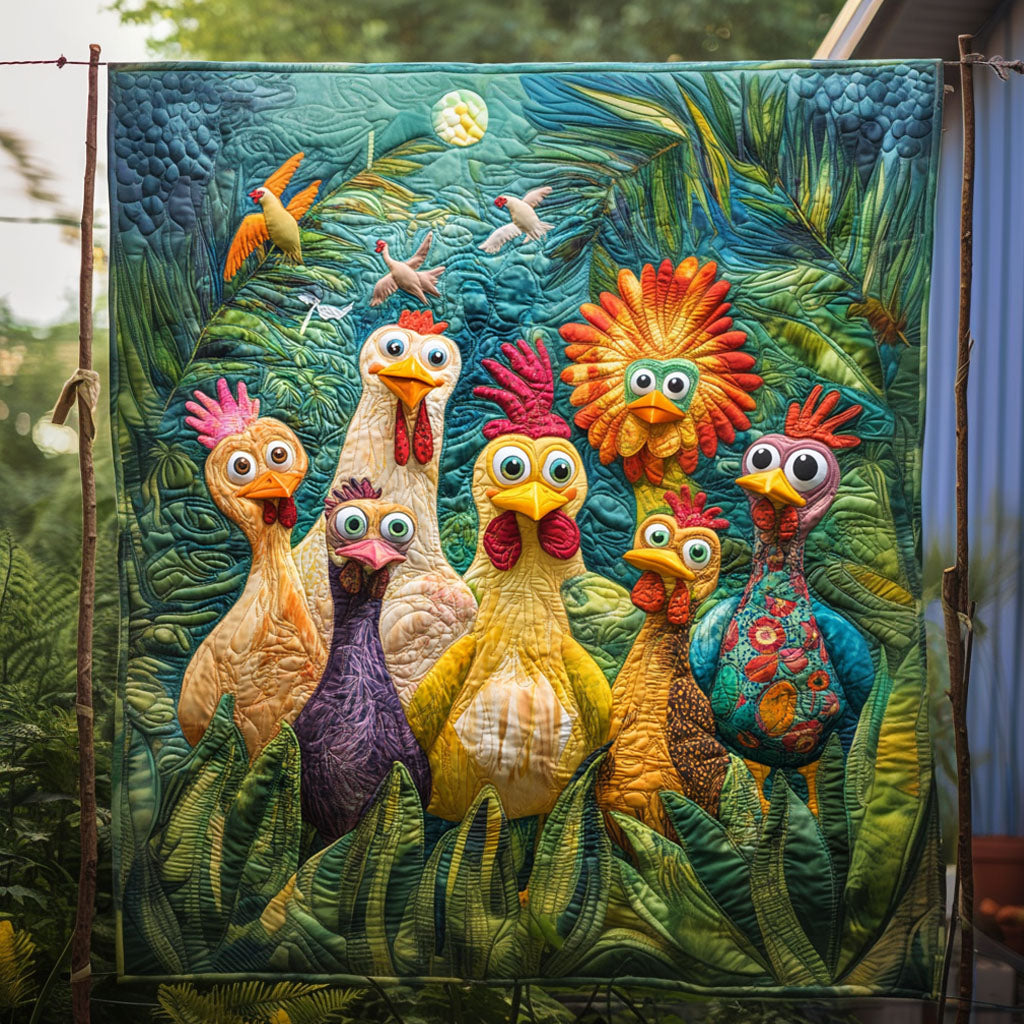 Feathered Frenzy Quilted Blanket - Throw (55" x 60")