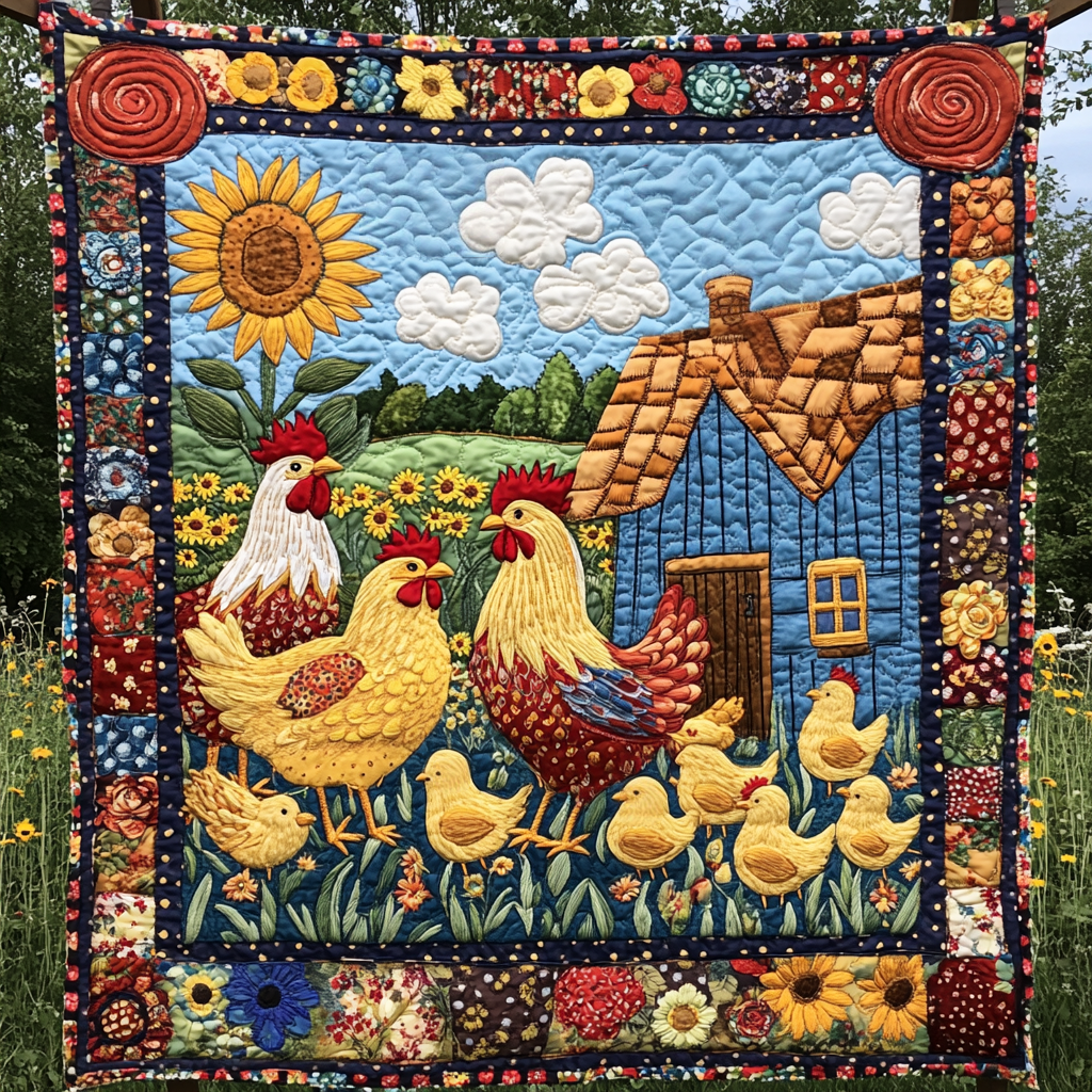 Feathered Friends Quilted Blanket - Throw (55" x 60")