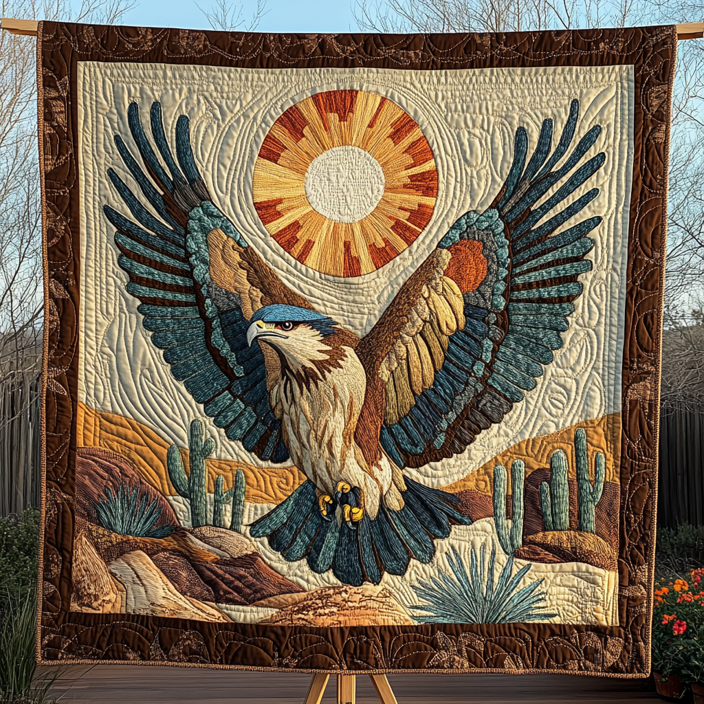 Feathered Vigil Quilted Blanket - Throw (55" x 60")