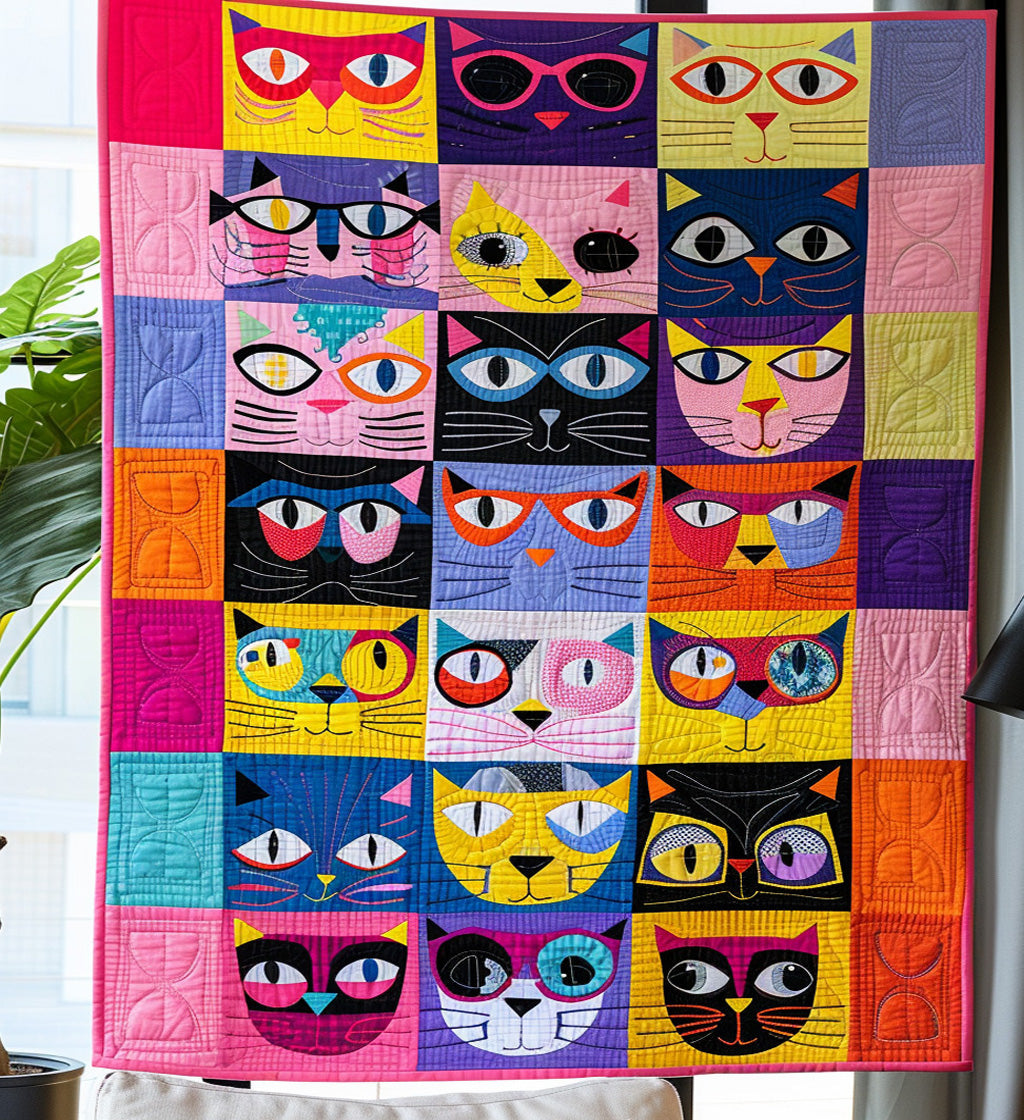 Feline Fantasy Quilted Blanket - Throw (55" x 60")