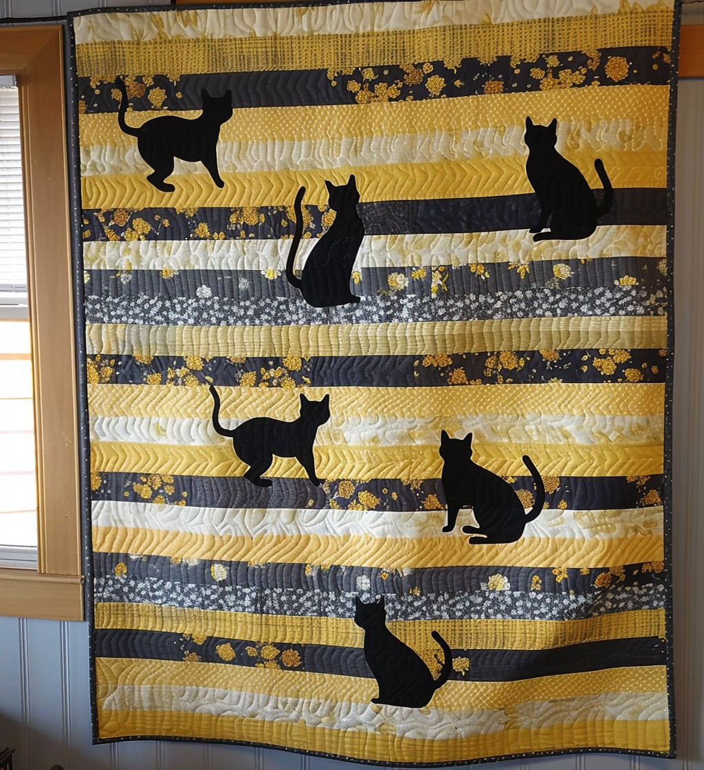 Feline Friends Quilted Blanket - Throw (55" x 60")