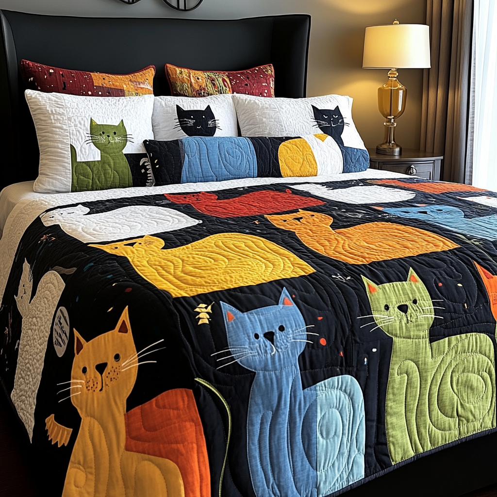 Feline Mosaic Quilted Blanket - Baby (30" x 40")