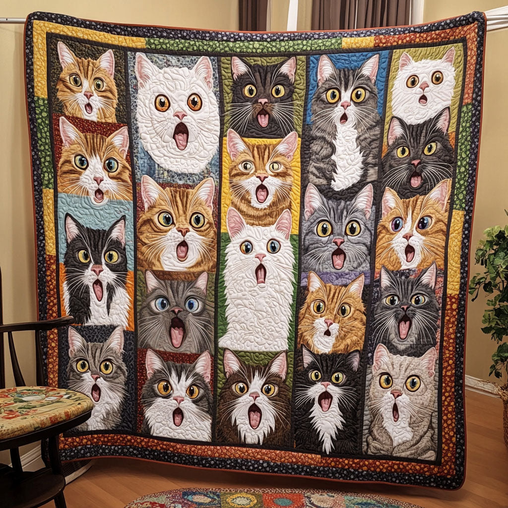 Feline Fables Quilted Blanket - Throw (55" x 60")