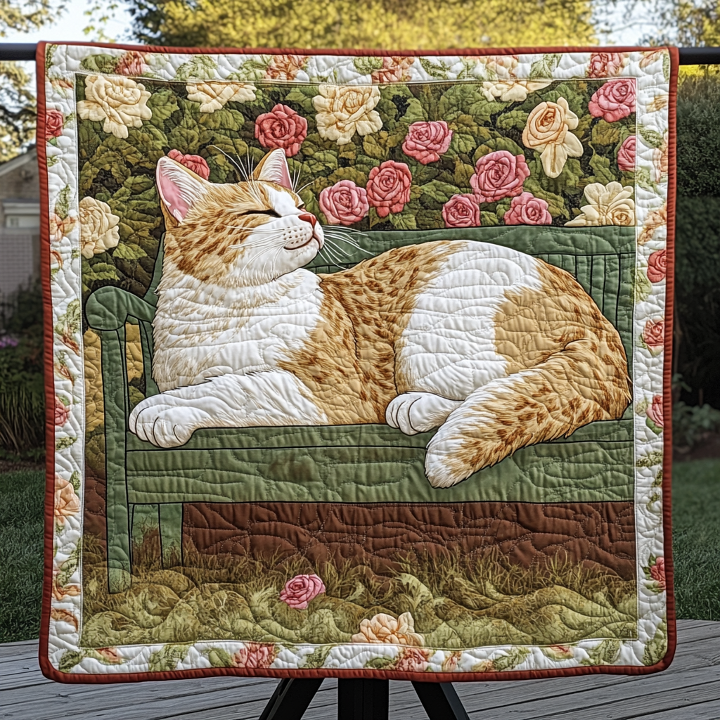 Feline Fancy Delight Quilted Blanket - Throw (55" x 60")