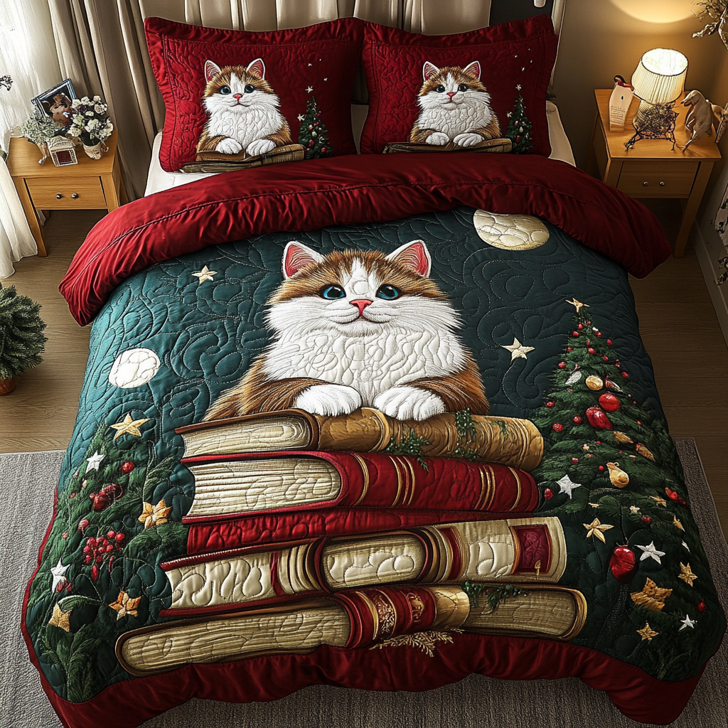 Feline Fantasy 3-Piece Quilted Bedding Set - Single (59" x 70")