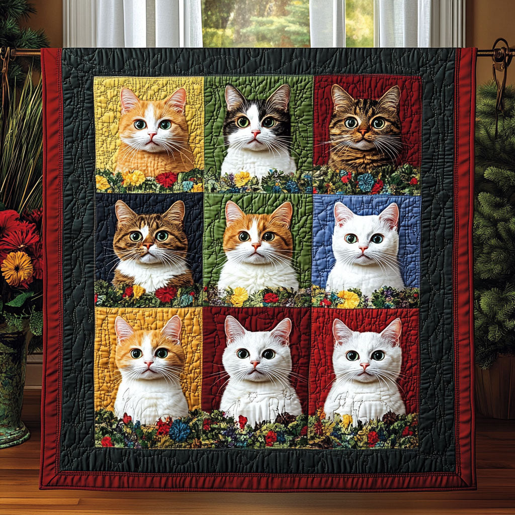 Feline Fantasy Quilted Blanket - Throw (55" x 60")