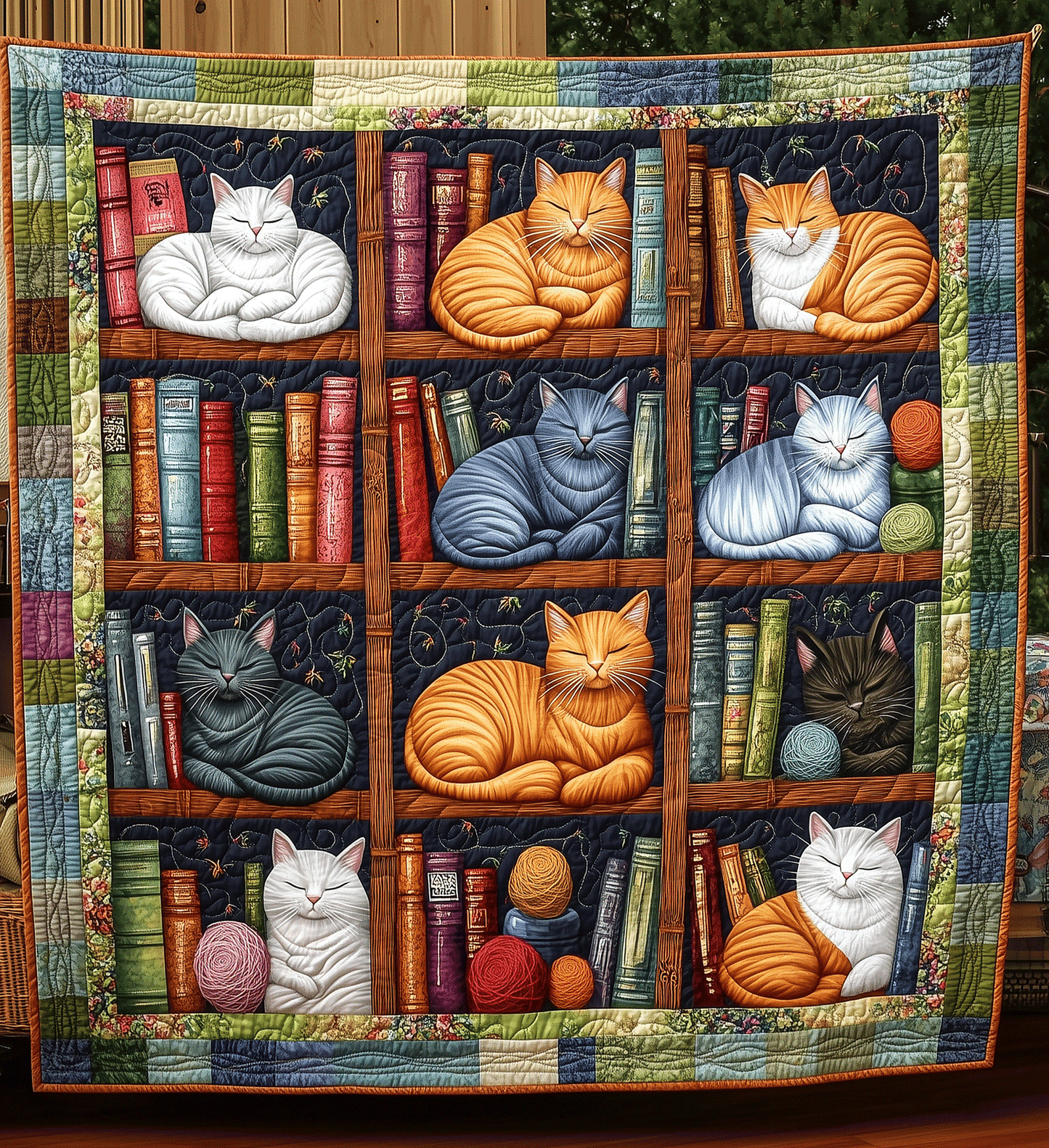 Feline Fantasy Quilted Blanket - Throw (55" x 60")