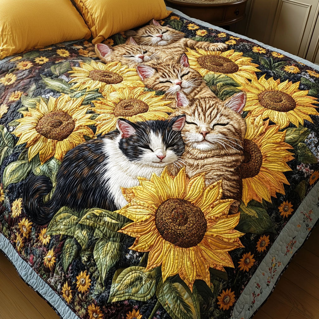 Feline Fiesta Quilted Blanket - Throw (55" x 60")
