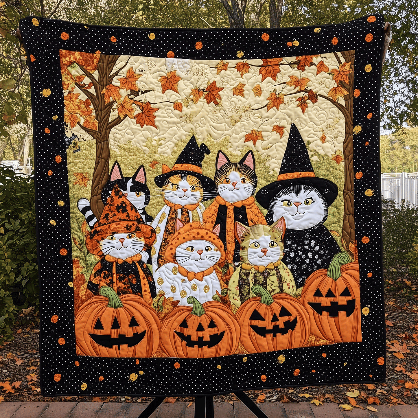 Feline Frights Quilted Blanket - Throw (55" x 60")