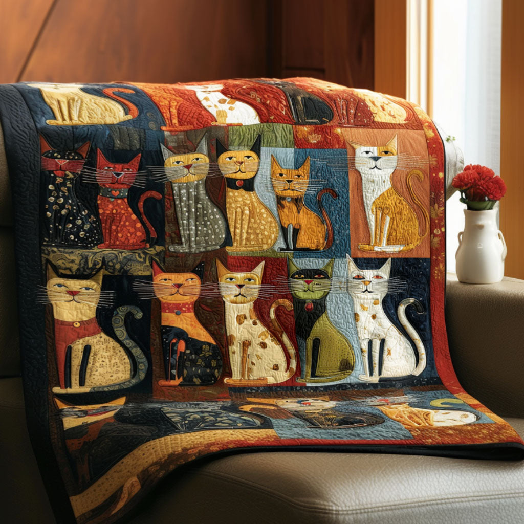 Feline Mosaic Charm Quilted Blanket - Baby (30" x 40") - Pack 1
