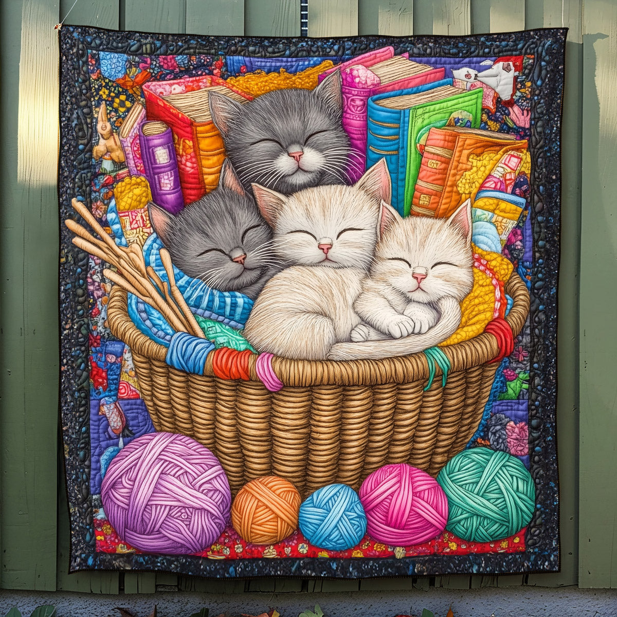Feline Nap Time Quilted Blanket - Throw (55" x 60")