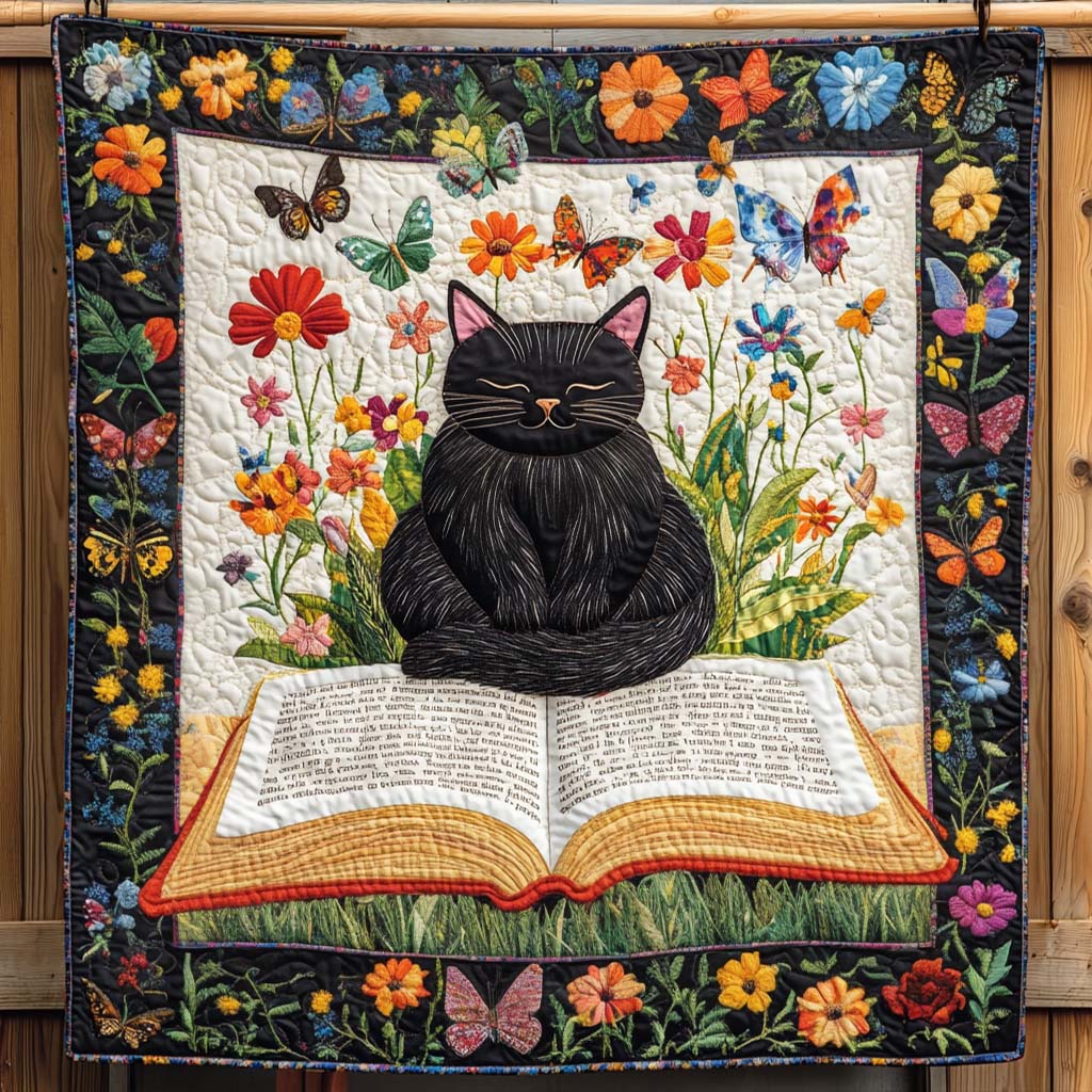 Feline Sleepyhead Quilted Blanket - Throw (55" x 60")