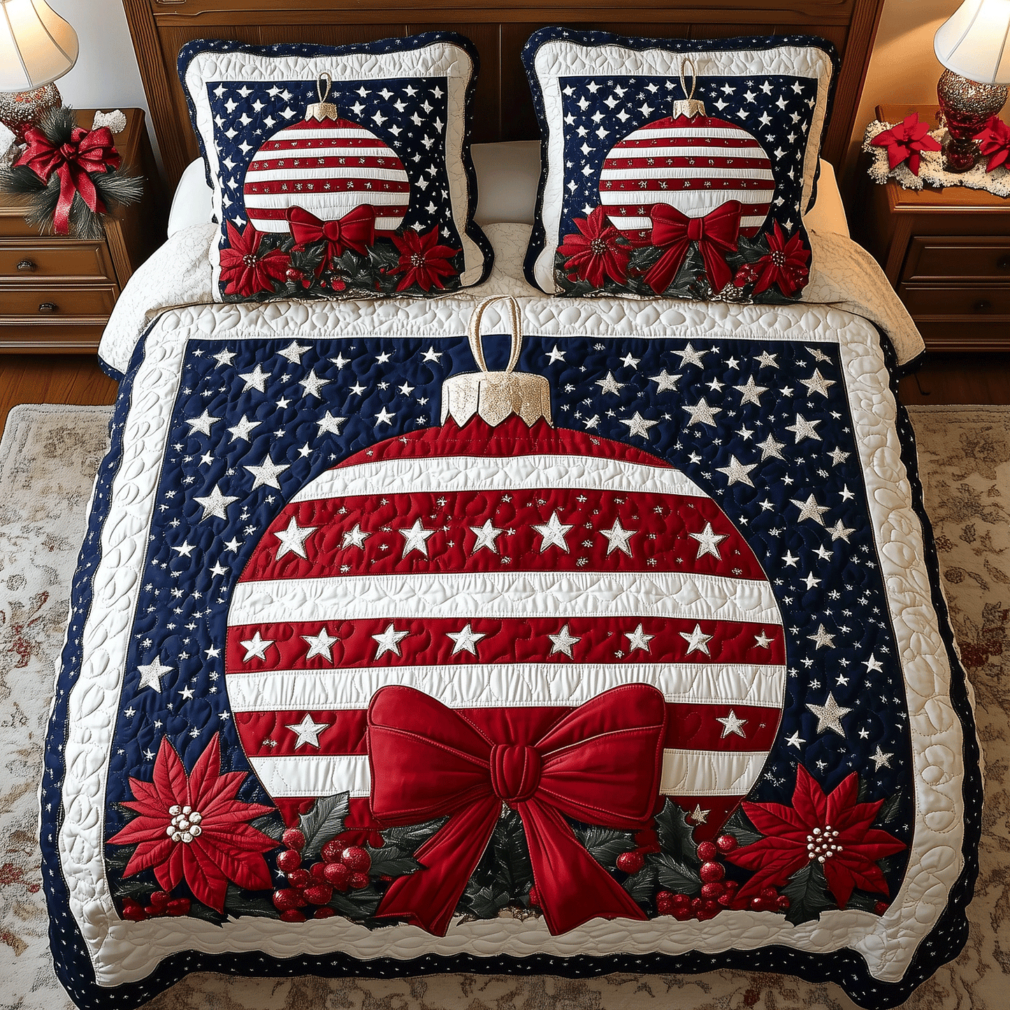 Festive Freedom 3-Piece Quilted Bedding Set - Single (59" x 70")