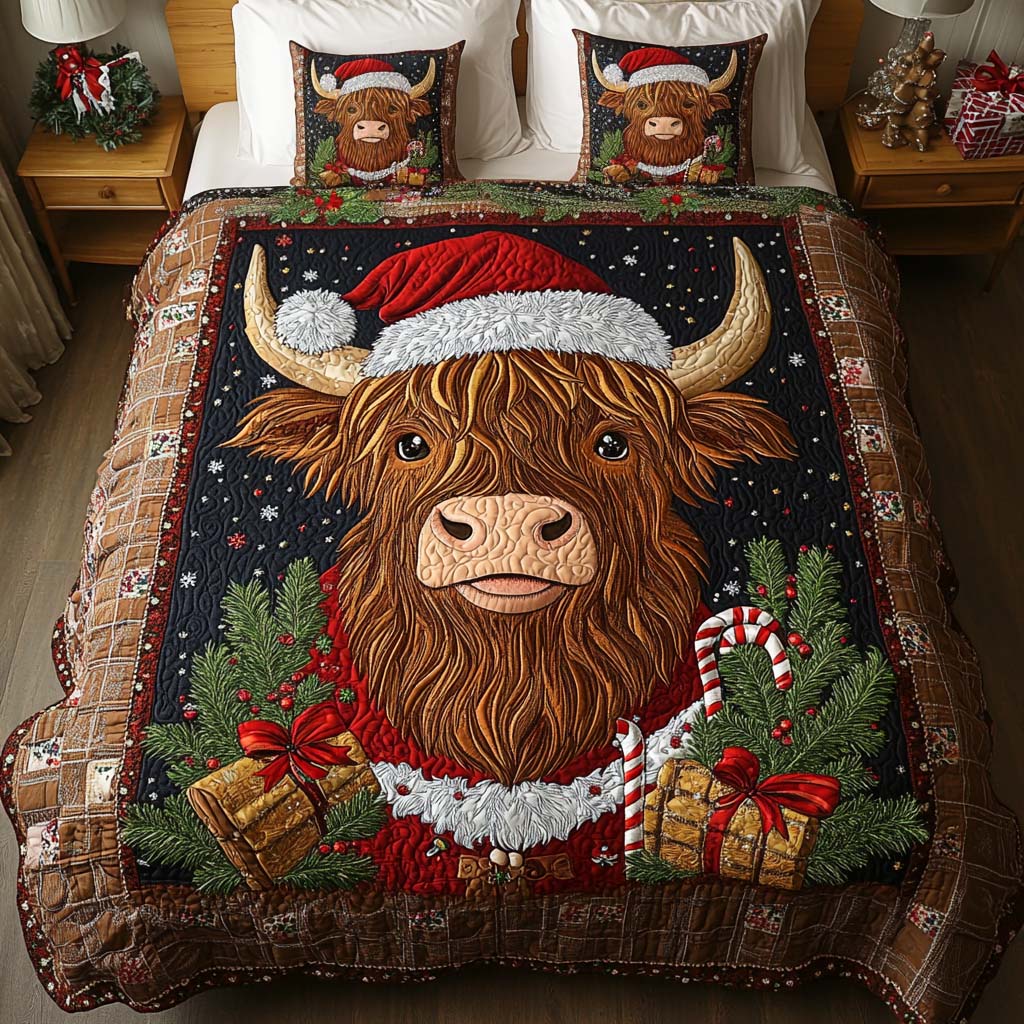 Festive Joy 3-Piece Quilted Bedding Set - Single (59" x 70")