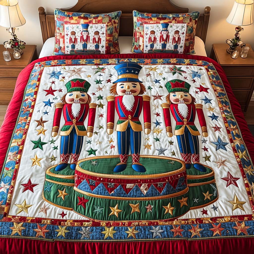 Festive Trio 3-Piece Quilted Bedding Set - Single (59" x 70")