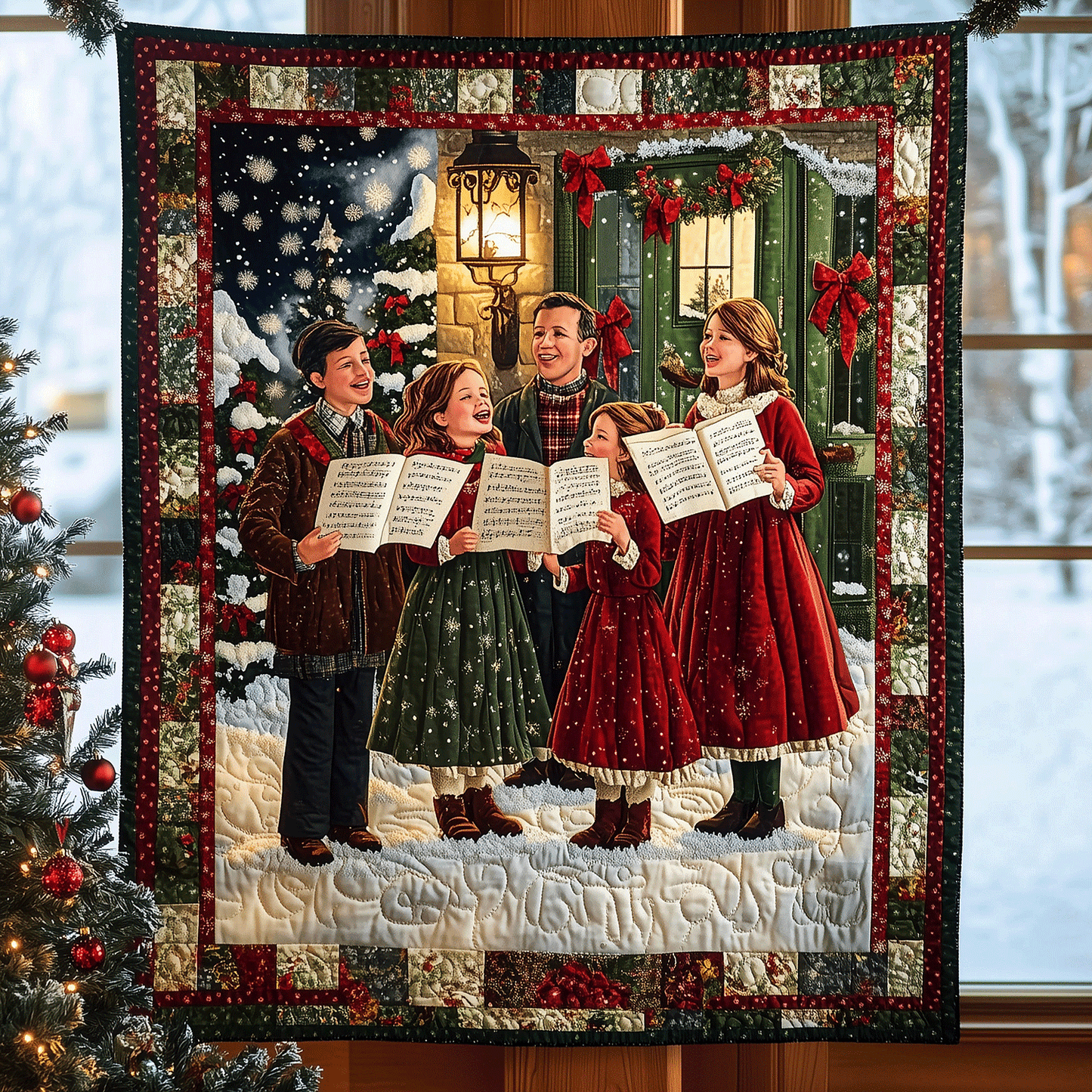 Festive Family Singalong Quilted Blanket - Throw (55" x 60")