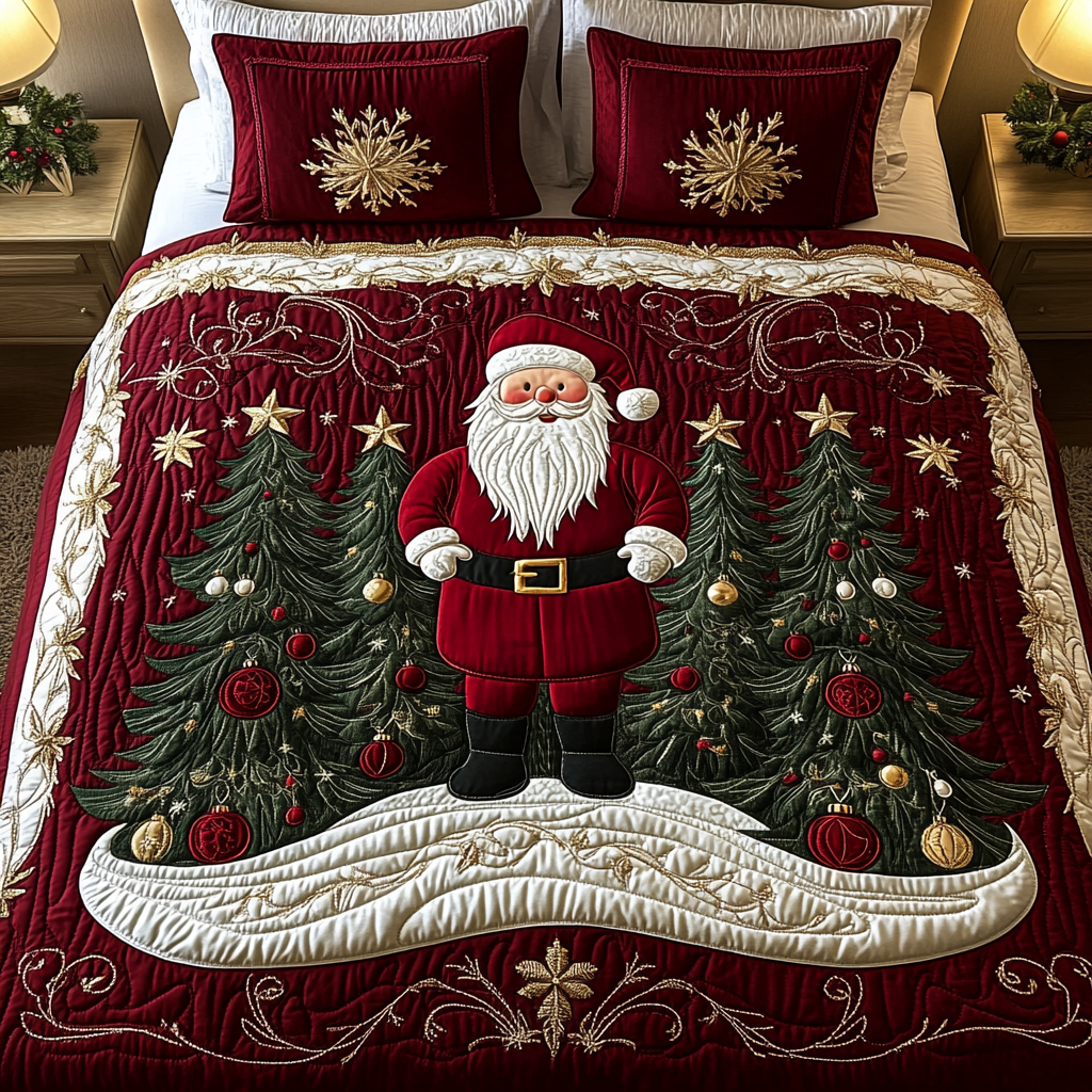Festive Frost 3-Piece Quilted Bedding Set - Single (59" x 70")
