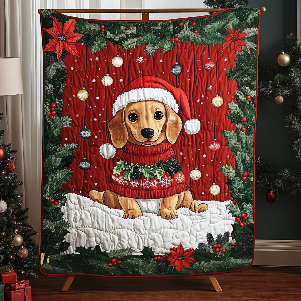 Festive Fur Quilted Blanket - Throw (55" x 60")