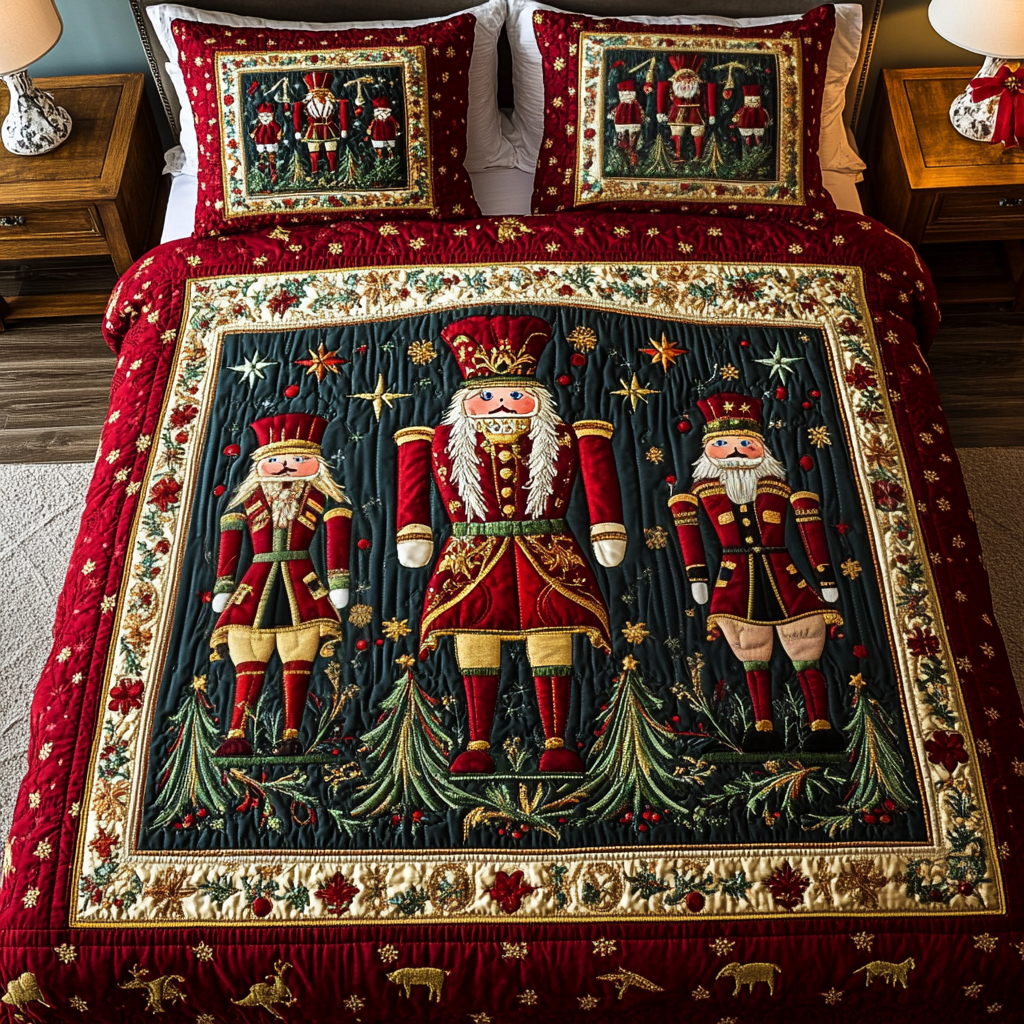 Festive Guard 3-Piece Quilted Bedding Set - Single (59" x 70")