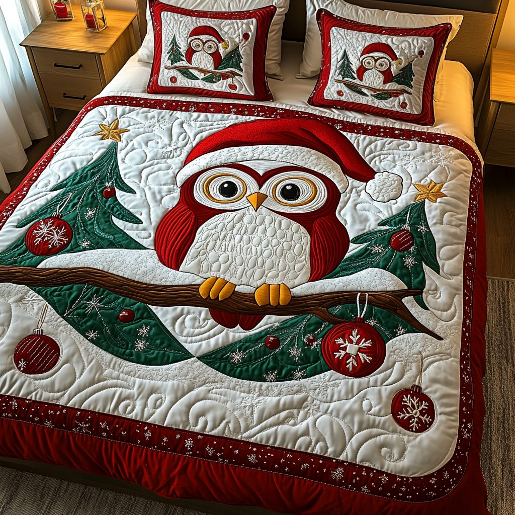 Festive Nest 3-Piece Quilted Bedding Set - Single (59" x 70")