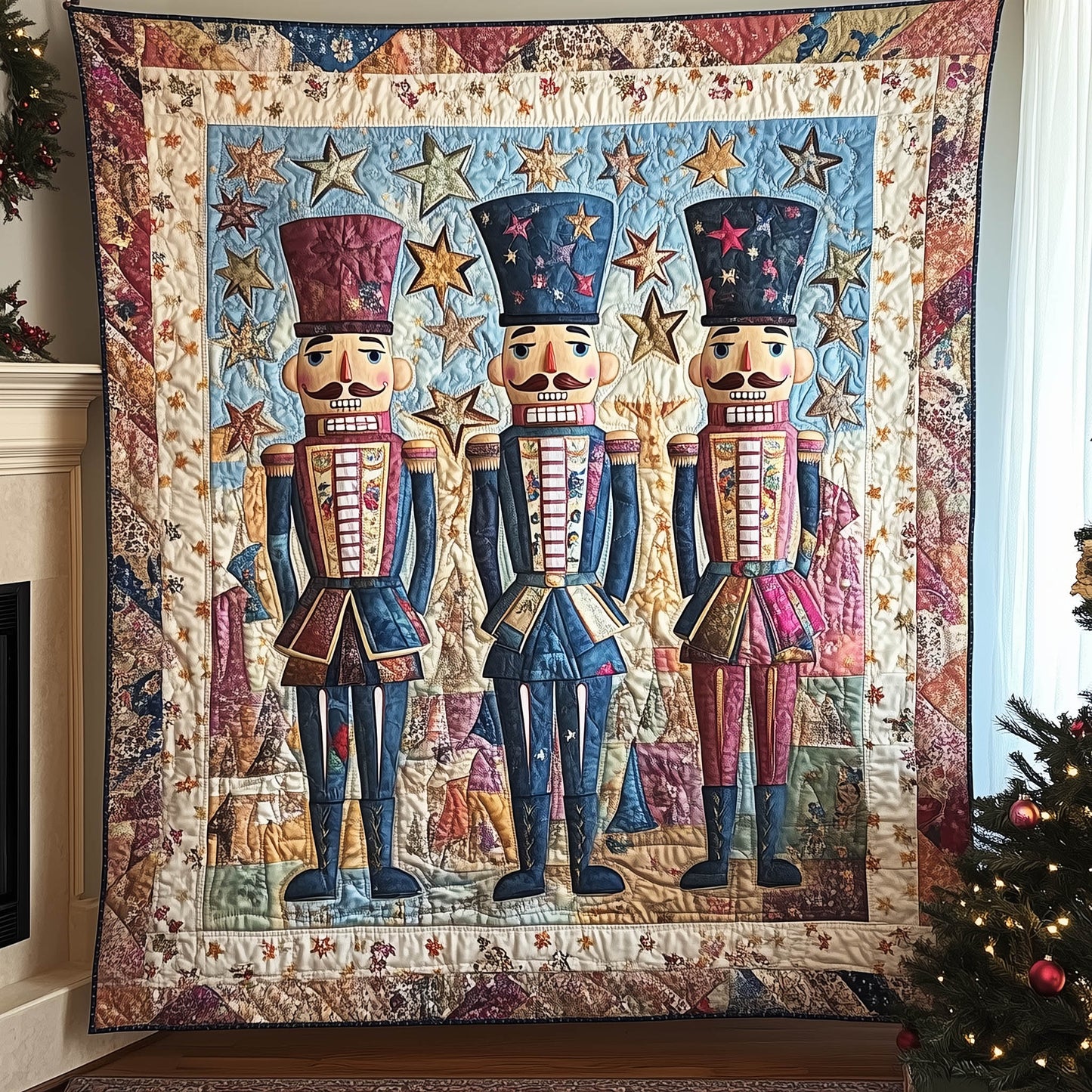 Festive Nutcracker Quilted Blanket - Throw (55" x 60")