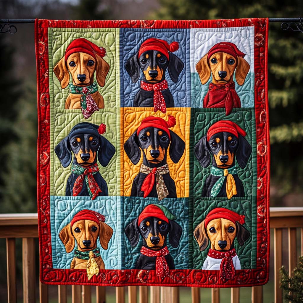 Festive Paws Quilted Blanket - Throw (55" x 60")