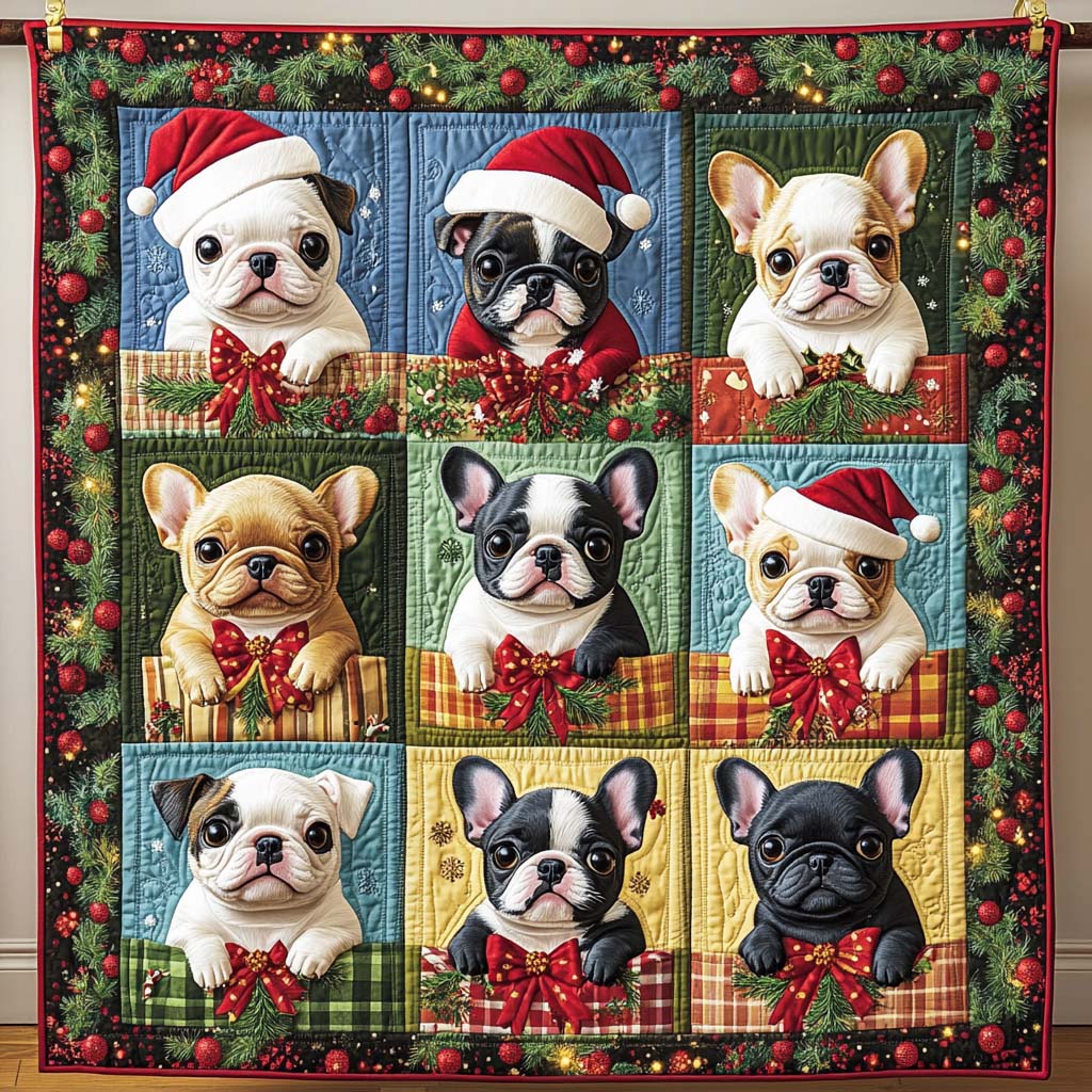 Festive Paws Quilted Blanket - Throw (55" x 60")