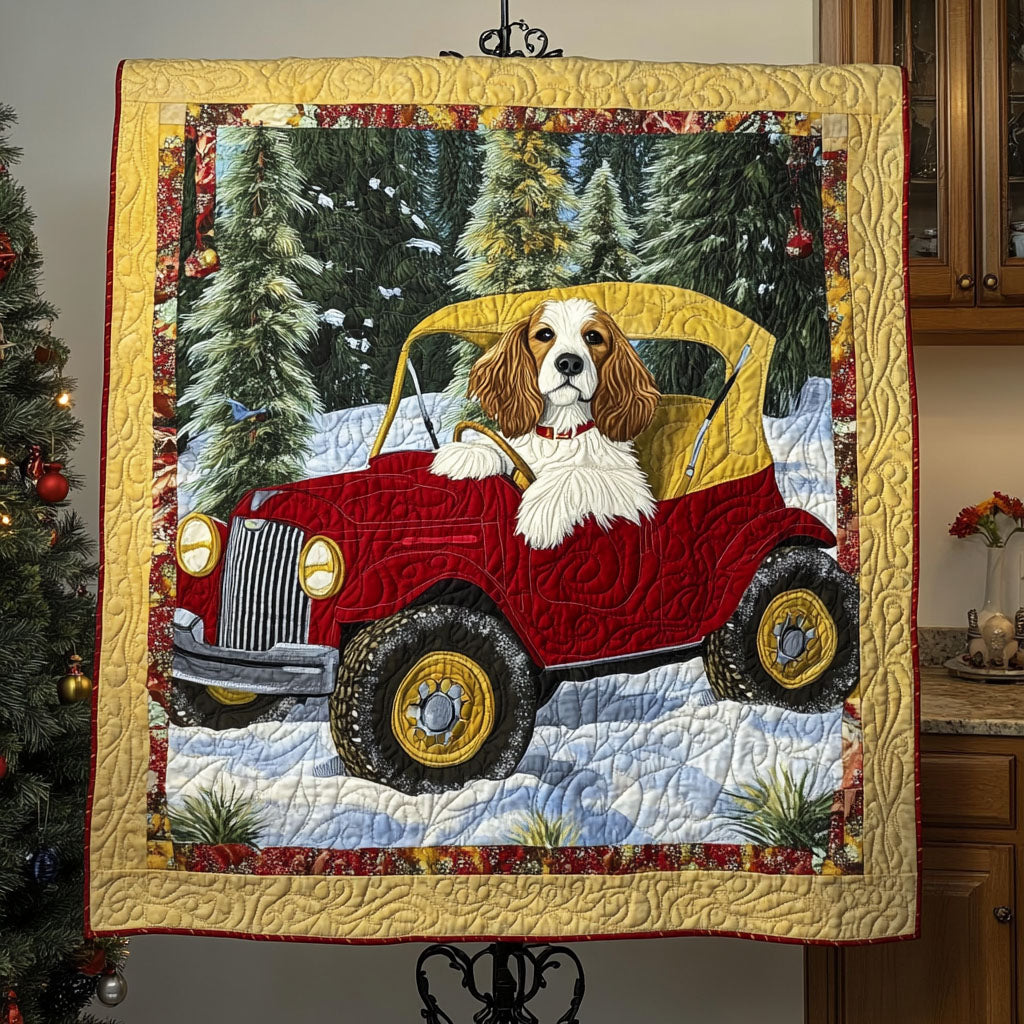 Festive Pup Pals Quilted Blanket - Throw (55" x 60")