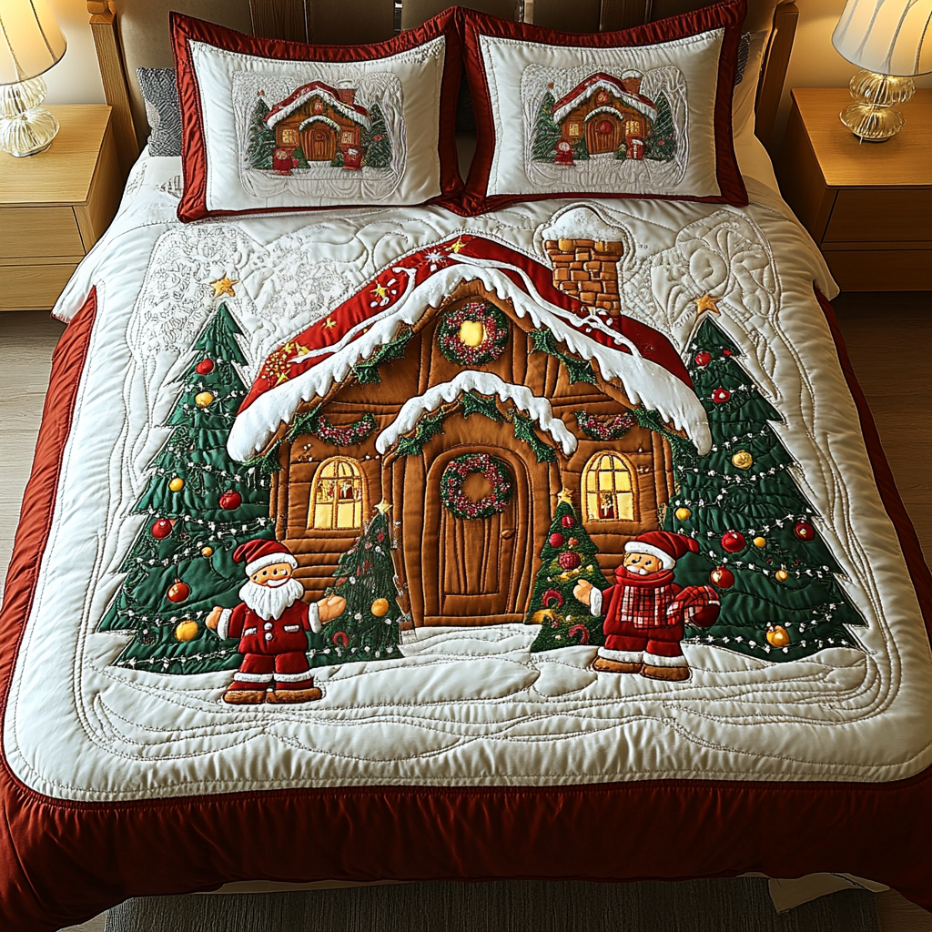 Festive Treat Retreat 3-Piece Quilted Bedding Set - Single (59" x 70")