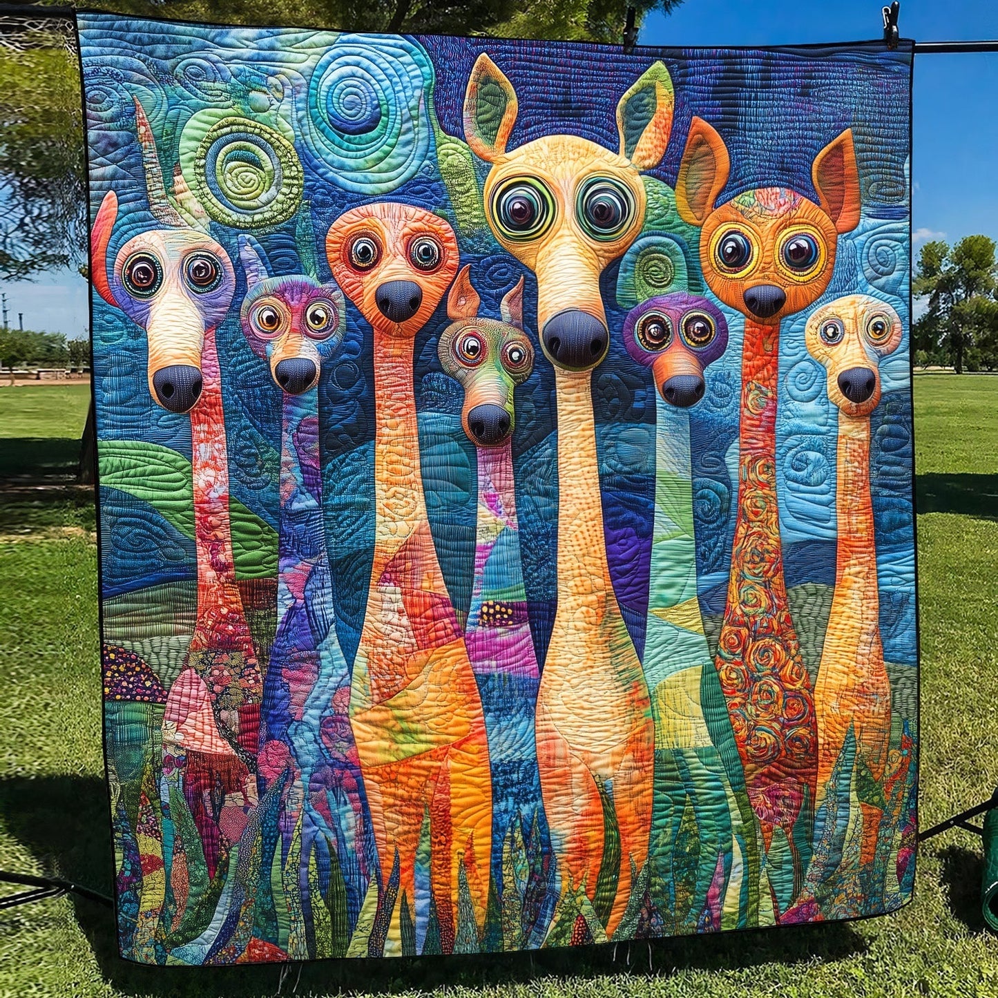 Fetching Faces Quilted Blanket - Throw (55" x 60")