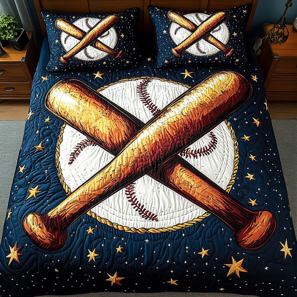 Field of Dreams 3-Piece Quilted Bedding Set - Single (59" x 70")