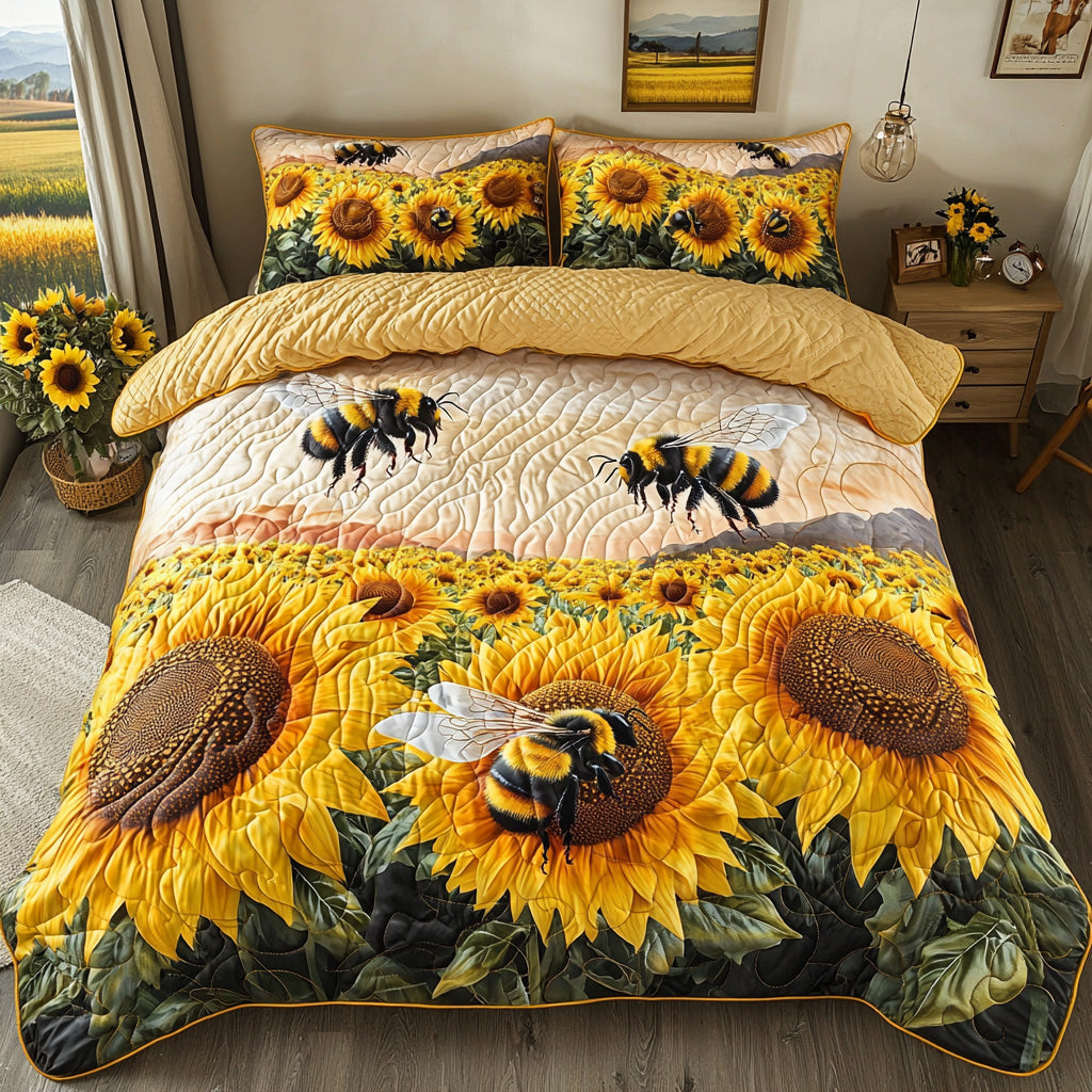 Field of Flight 3-Piece Quilted Bedding Set - Single (59" x 70")