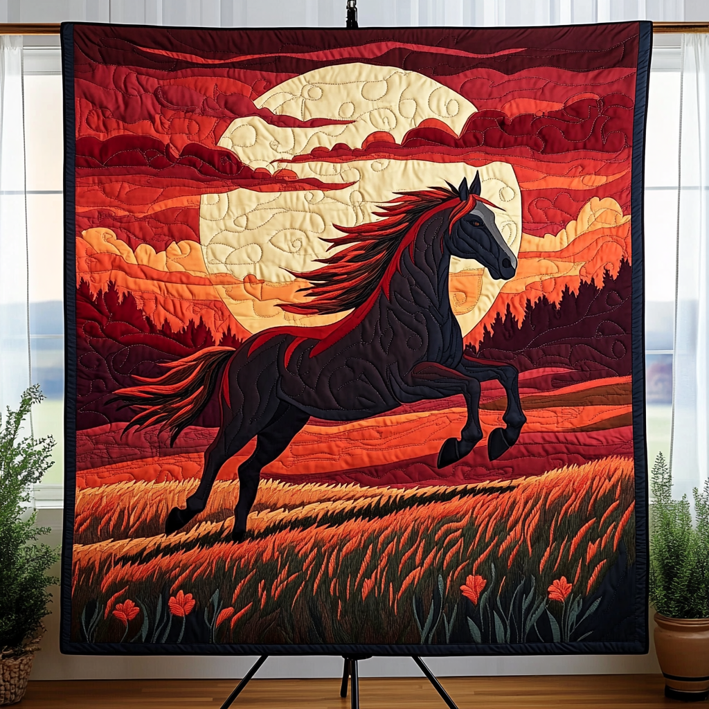 Fiery Freedom Quilted Blanket - Throw (55" x 60")
