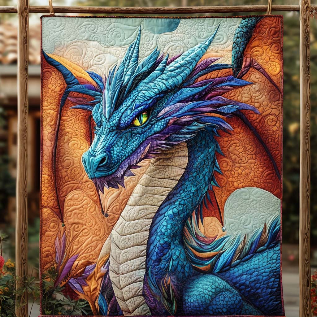 Fiery Glare Quilted Blanket - Throw (55" x 60")