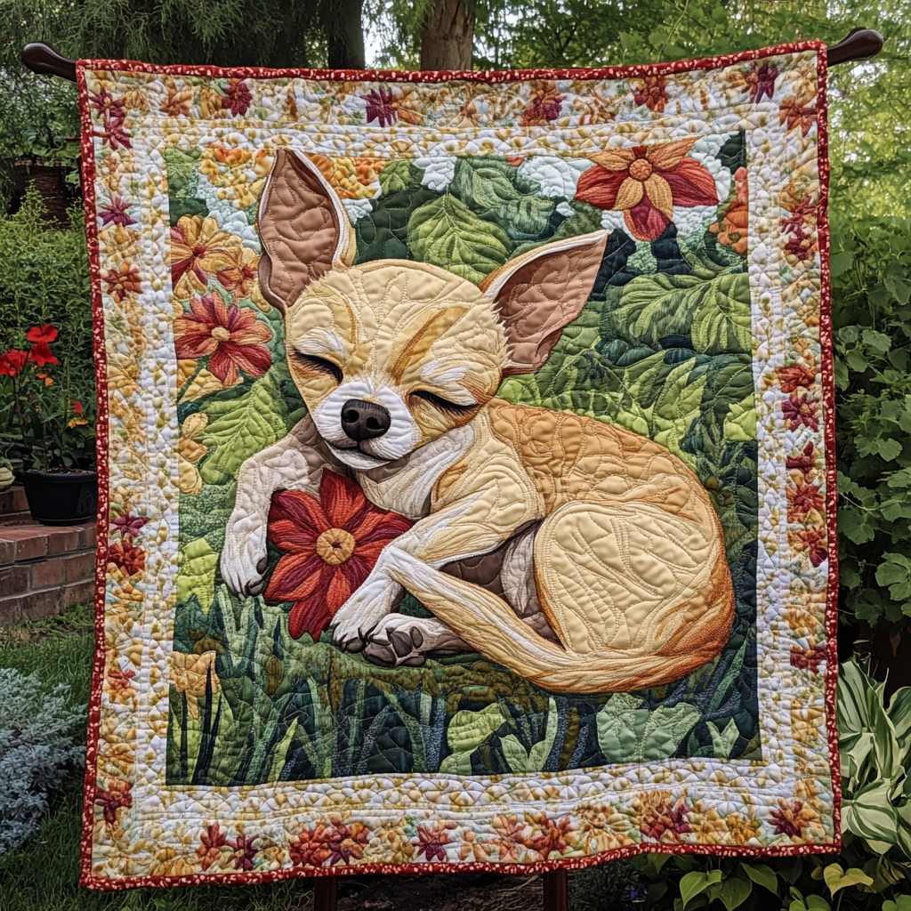 Fiery Little Paws Quilted Blanket - Throw (55" x 60")