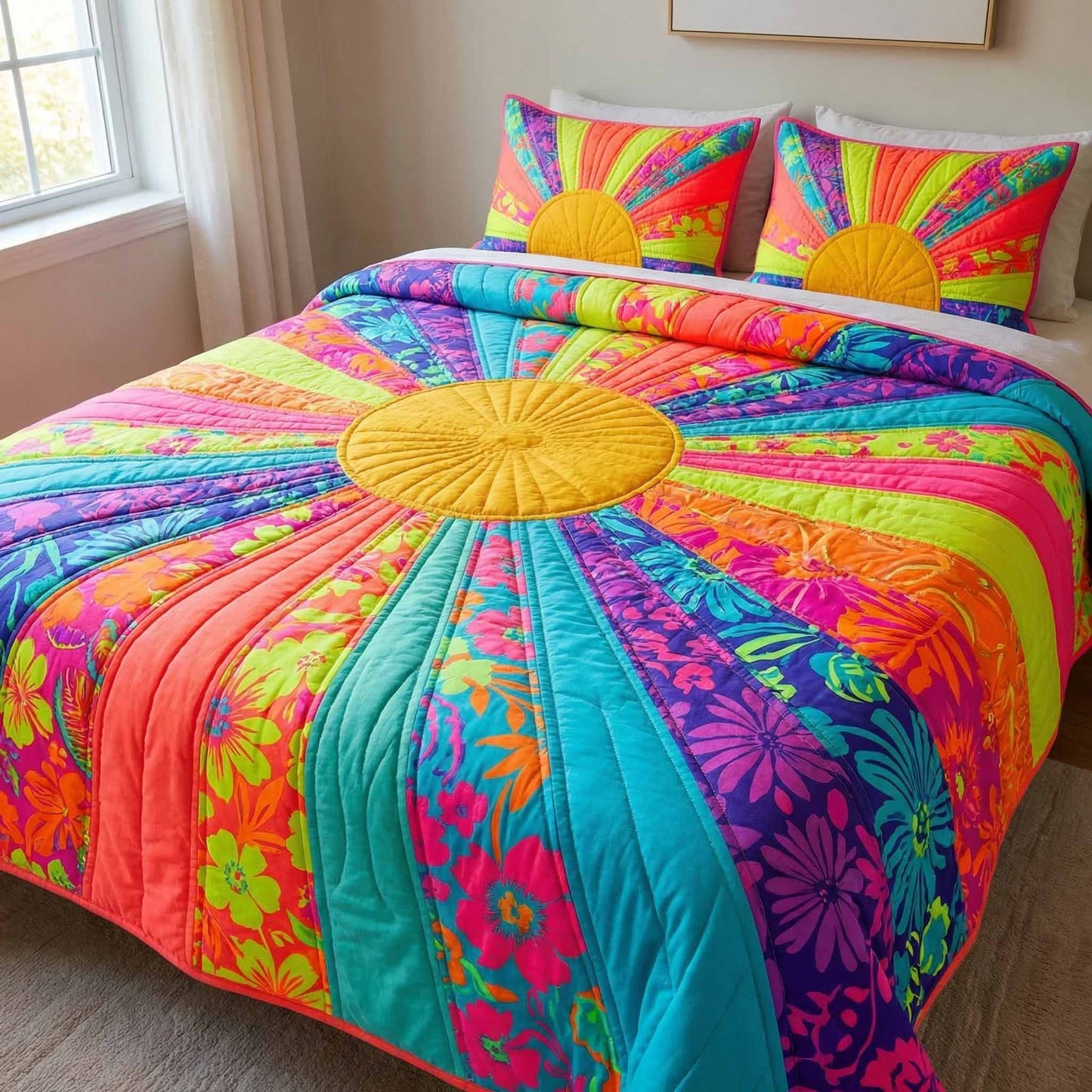 Fiesta Rays 3-Piece Quilted Bedding Set - Single (59" x 70")