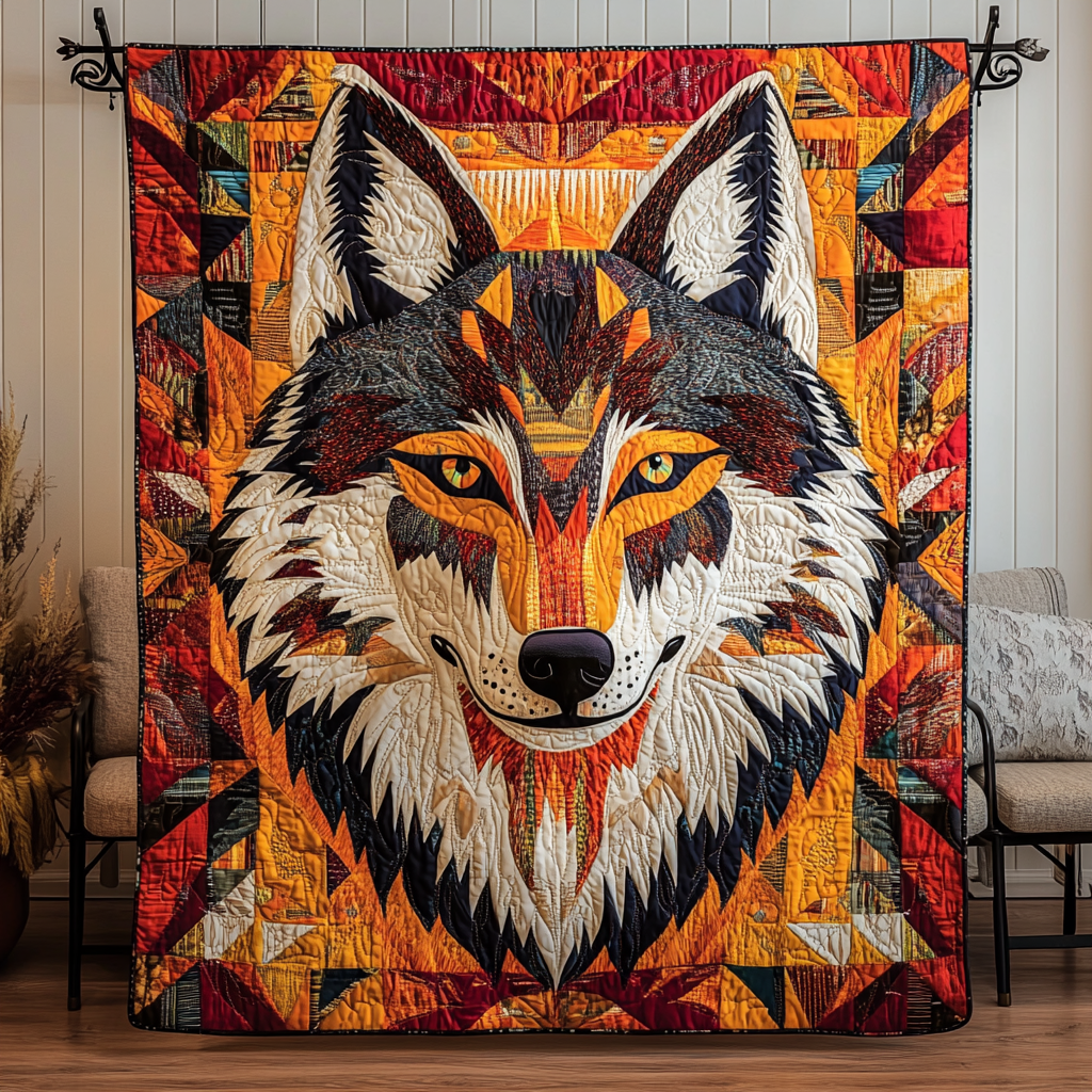 Fire and Ice Quilted Blanket - Throw (55" x 60")