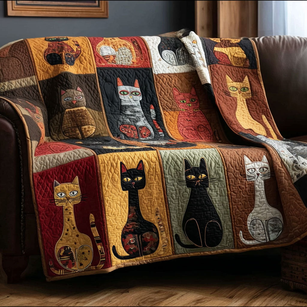 Fireside Feline Fantasy Quilted Blanket - Baby (30" x 40") - Pack 1