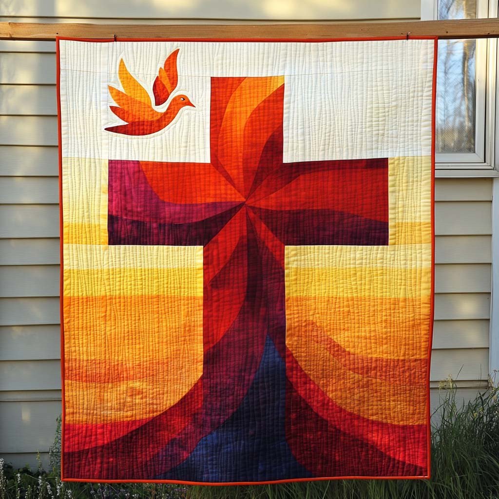 Flaming Dove Quilted Blanket - Throw (55" x 60")