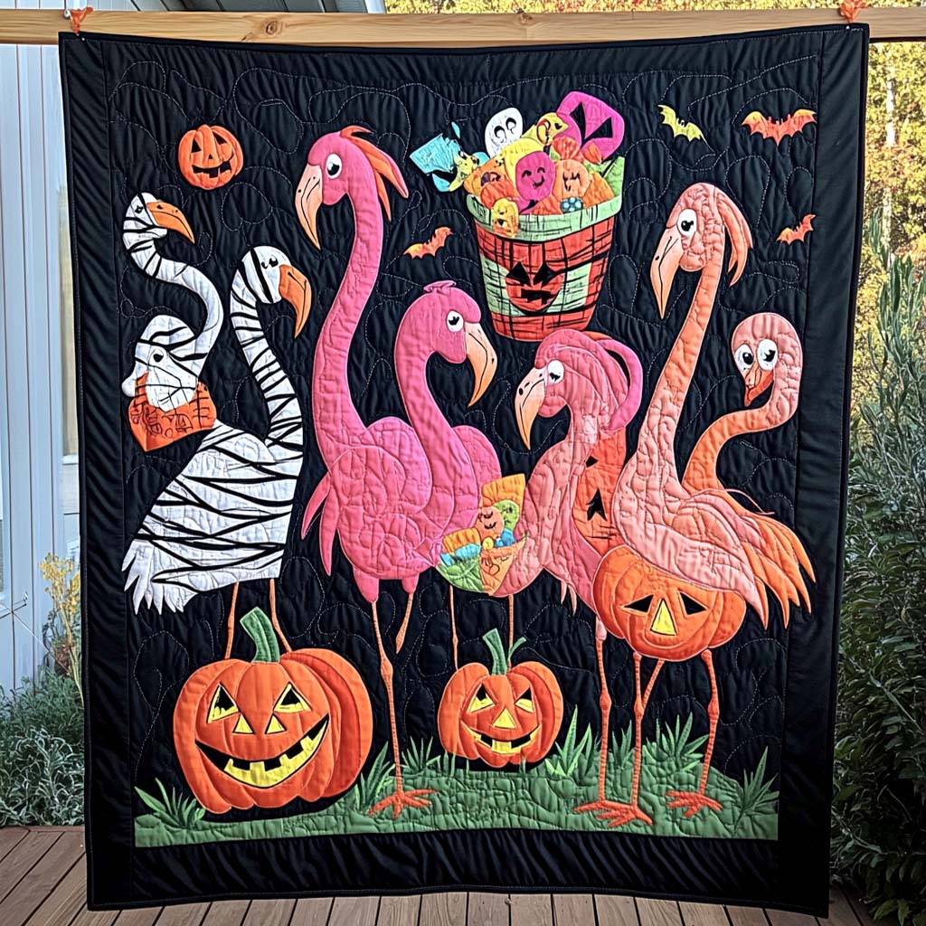 Flamingo Bliss Quilted Blanket - Throw (55" x 60")