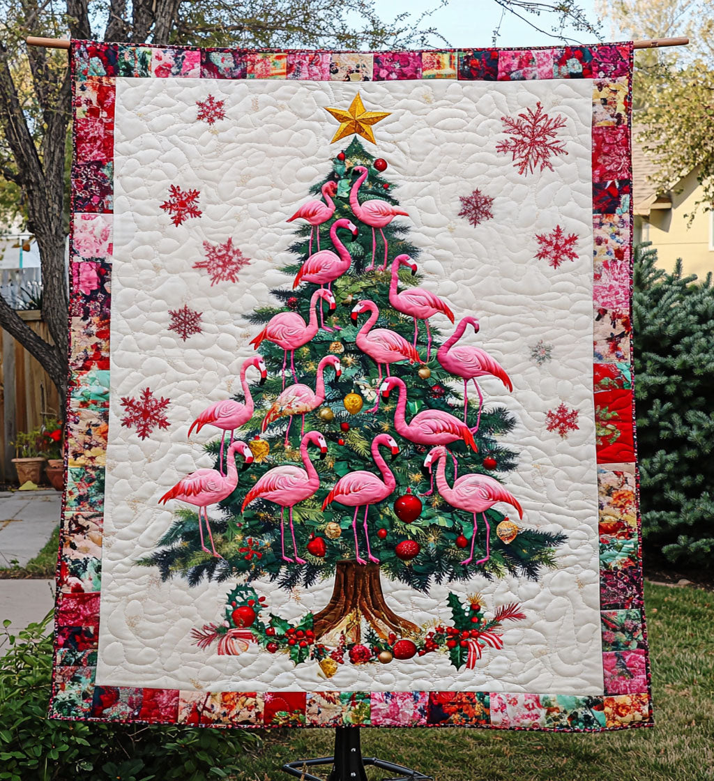 Flamingo Charm Quilted Blanket - Throw (55" x 60")