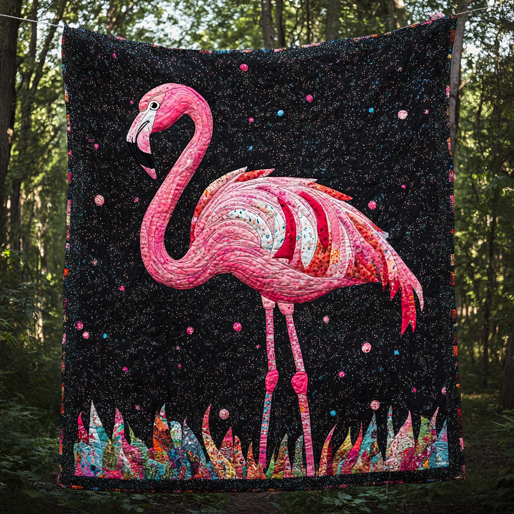 Flamingo Dreamscape Quilted Blanket - Throw (55" x 60")
