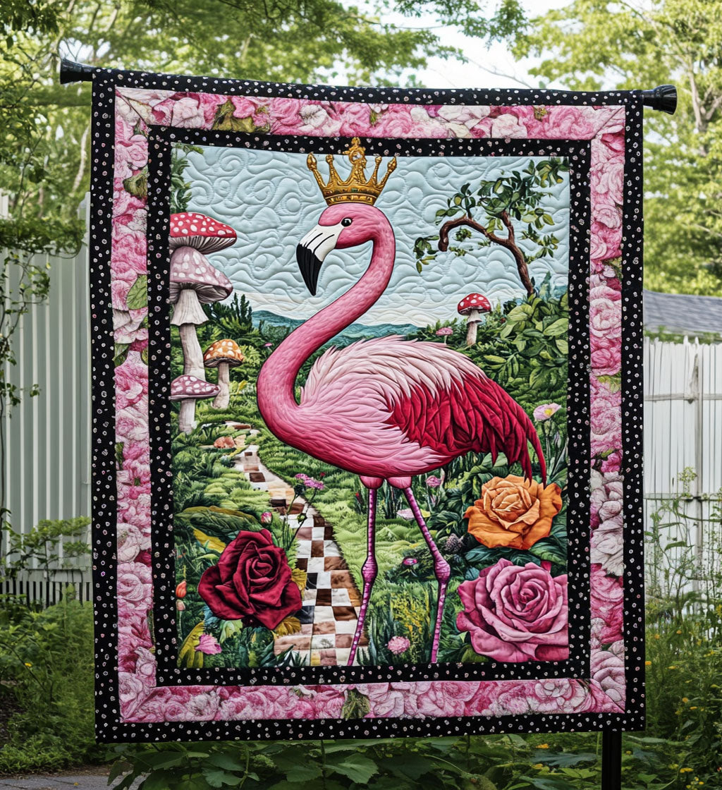 Flamingo Fantasy Quilted Blanket - Throw (55" x 60")