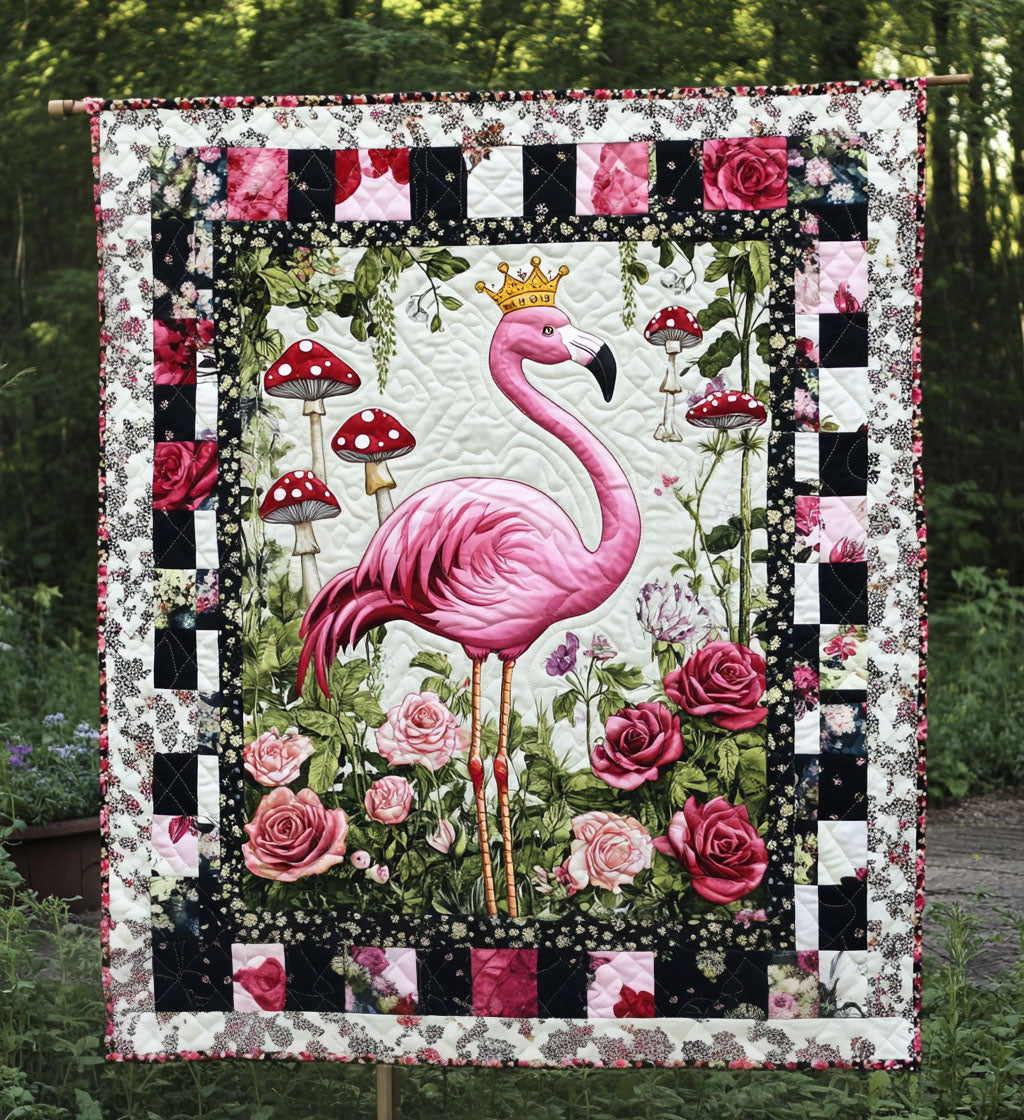 Flamingo Harmony Quilted Blanket - Throw (55" x 60")