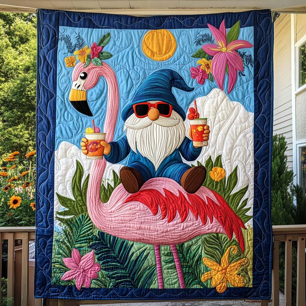 Flamingo Joy Quilted Blanket - Throw (55" x 60")