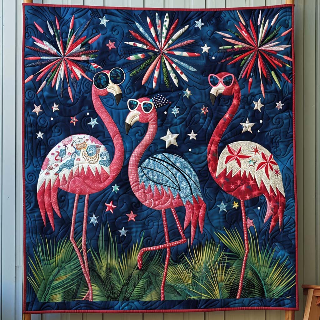 Flamingo Magic Quilted Blanket - Throw (55" x 60")